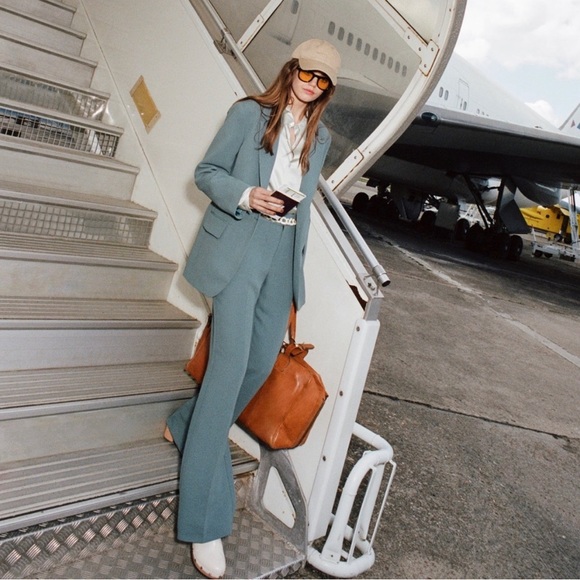 NWT Zara Menswear Style High Waisted Full Length Pleated Trouser Pants size S - Picture 3 of 12